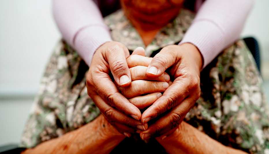 Caregiver offering support at home